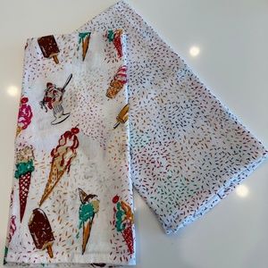 SUR LA TABLE | RETRO Ice Cream Collection | Flour Sack Tea Towels | KITCHEN 2 PC